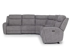 Mor Furniture Mia 6 Piece 2 Power Sectional W/ 2 Power Armless Recliner In Gray