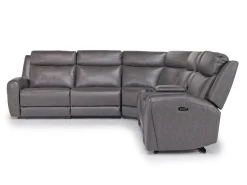 Mor Furniture Mia 6 Piece 2 Power Sectional W/ 2 Power Armless Recliner In Gray