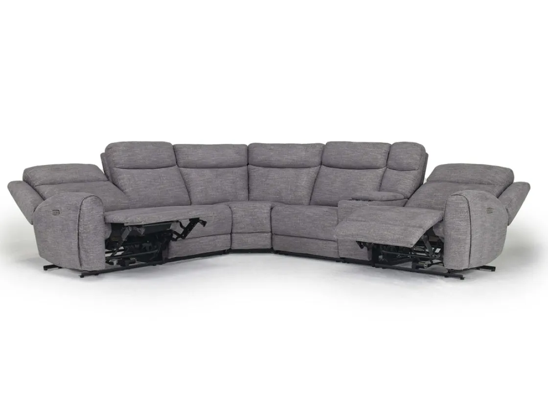 Mor Furniture Mia 6 Piece 2 Power Sectional In Gray