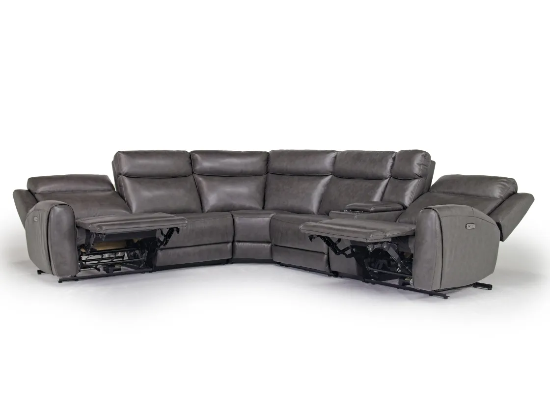 Mor Furniture Mia 6 Piece 2 Power Sectional In Gray