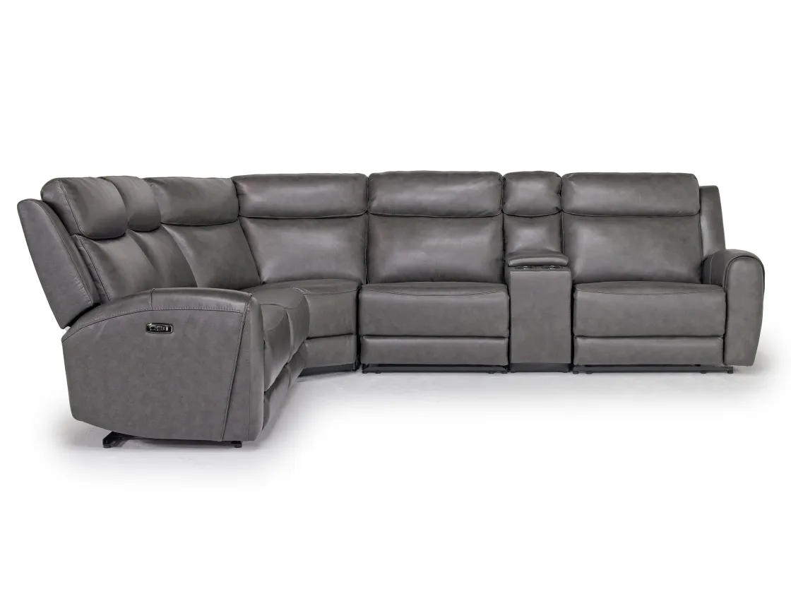 Mor Furniture Mia 6 Piece 2 Power Sectional In Gray