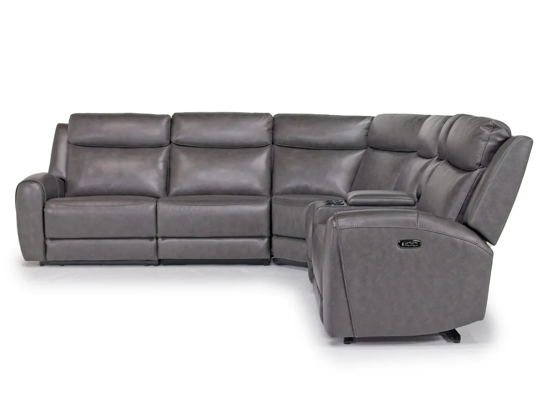 Mor Furniture Mia 6 Piece 2 Power Sectional In Gray