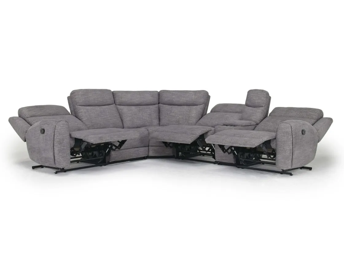 Mor Furniture Mia 6 Piece Reclining Sectional W/ Armless Recliner In Gray