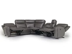 Mor Furniture Mia 6 Piece Reclining Sectional W/ Armless Recliner In Gray