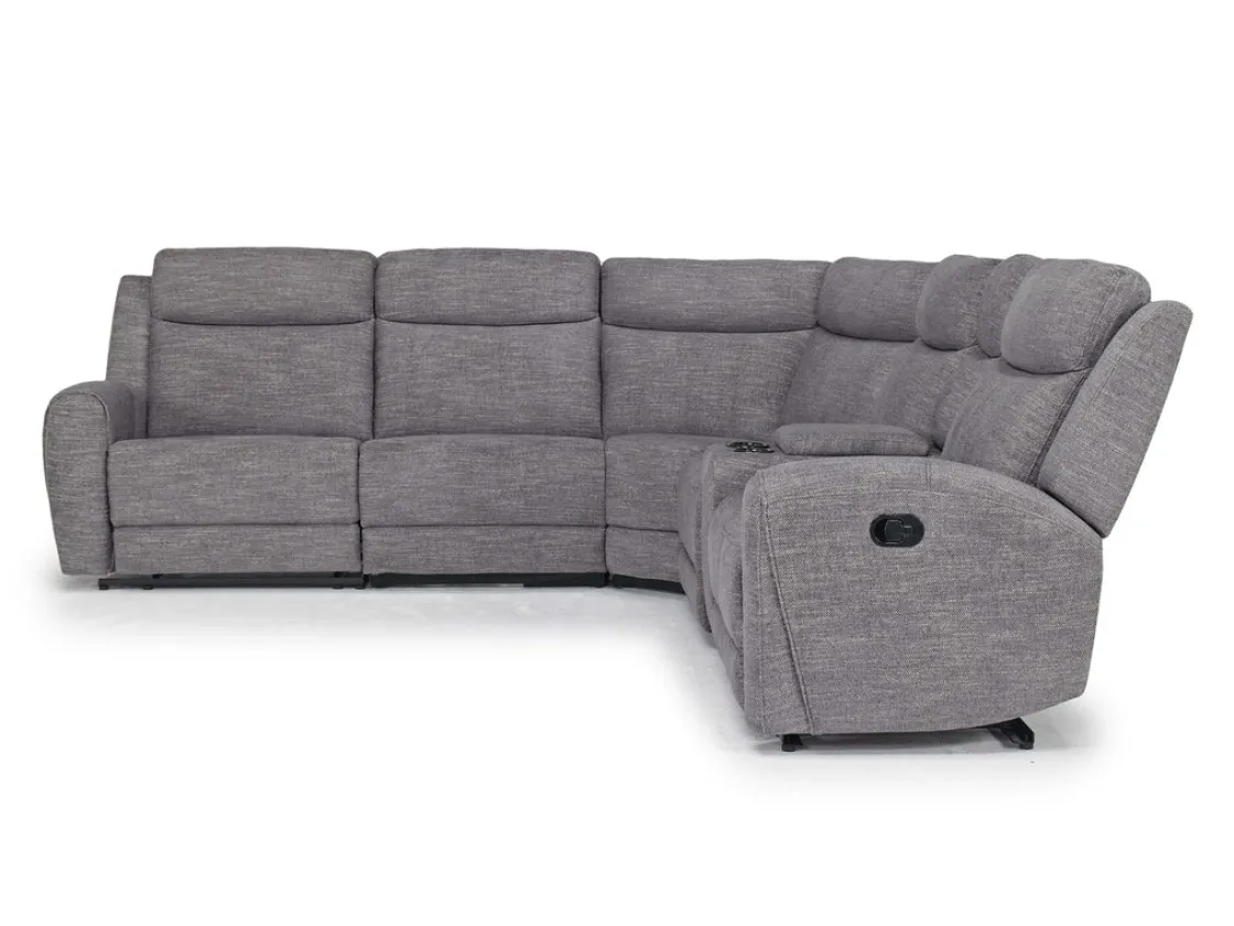 Mor Furniture Mia 6 Piece Reclining Sectional W/ Armless Recliner In Gray
