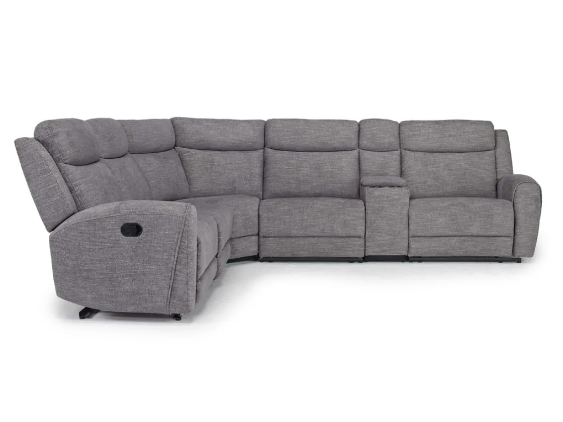 Mor Furniture Mia 6 Piece Reclining Sectional W/ Armless Recliner In Gray