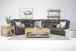 Mor Furniture Mia 6 Piece Reclining Sectional W/ Armless Recliner In Gray