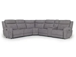Mor Furniture Mia 6 Piece Reclining Sectional In Gray