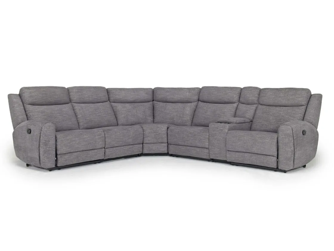 Mor Furniture Mia 6 Piece Reclining Sectional In Gray