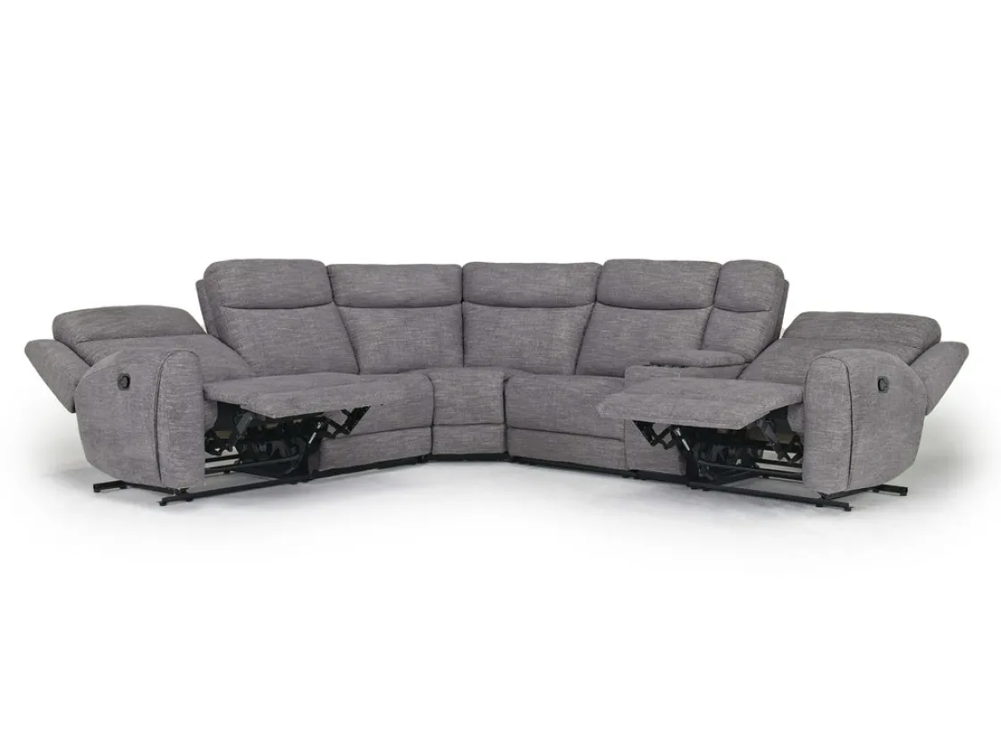 Mor Furniture Mia 6 Piece Reclining Sectional In Gray