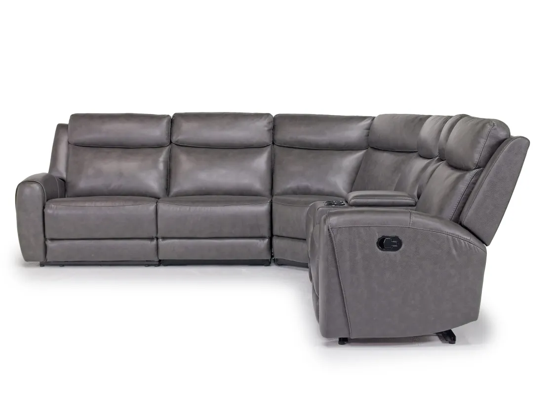 Mor Furniture Mia 6 Piece Reclining Sectional In Gray