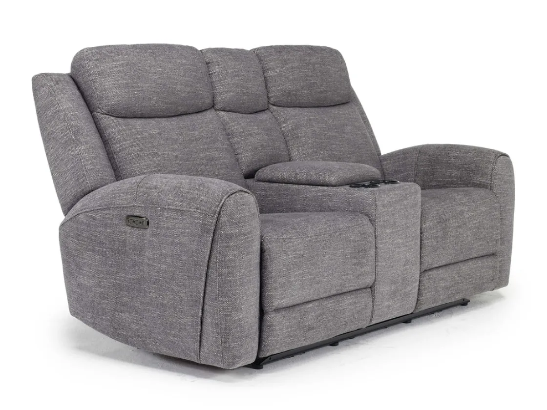 Mor Furniture Mia 2 Power Console Loveseat In Gray