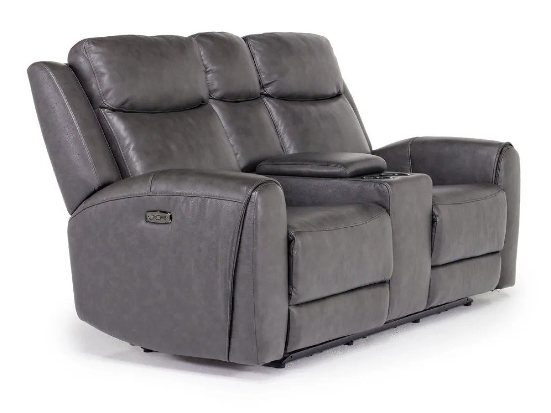 Mor Furniture Mia 2 Power Console Loveseat In Gray