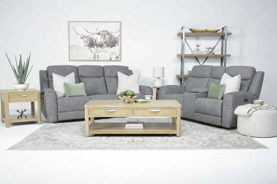 Mor Furniture Mia 2 Power Console Loveseat In Gray