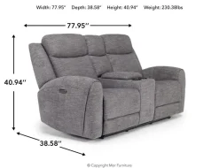 Mor Furniture Mia 2 Power Console Loveseat In Gray