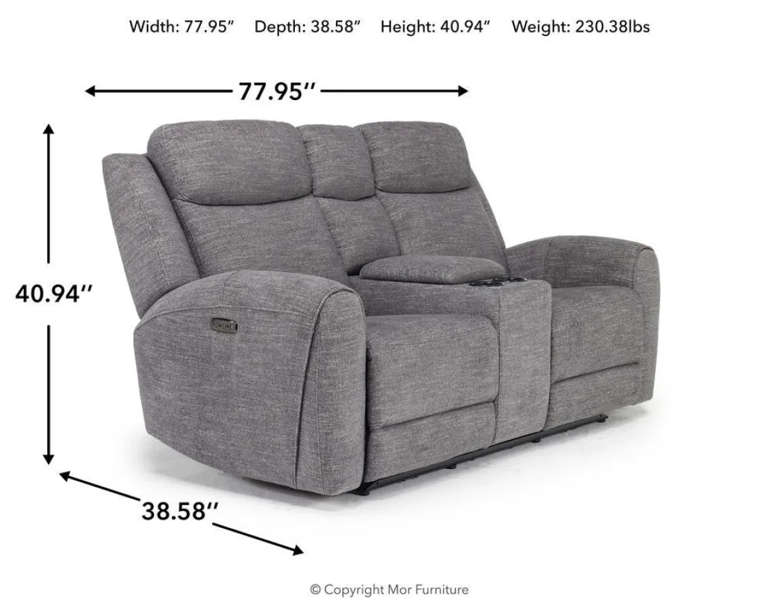 Mor Furniture Mia 2 Power Console Loveseat In Gray
