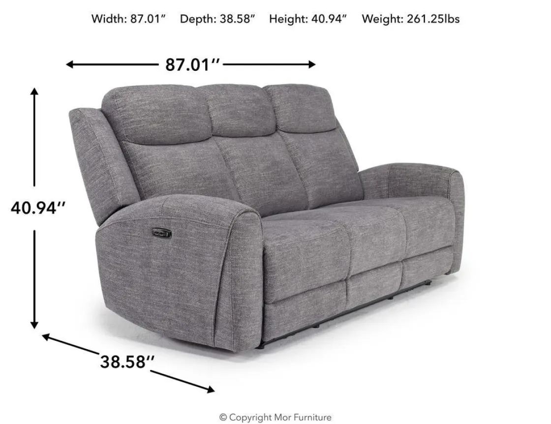 Mor Furniture Mia 2 Power Sofa In Gray