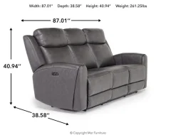 Mor Furniture Mia 2 Power Sofa In Gray