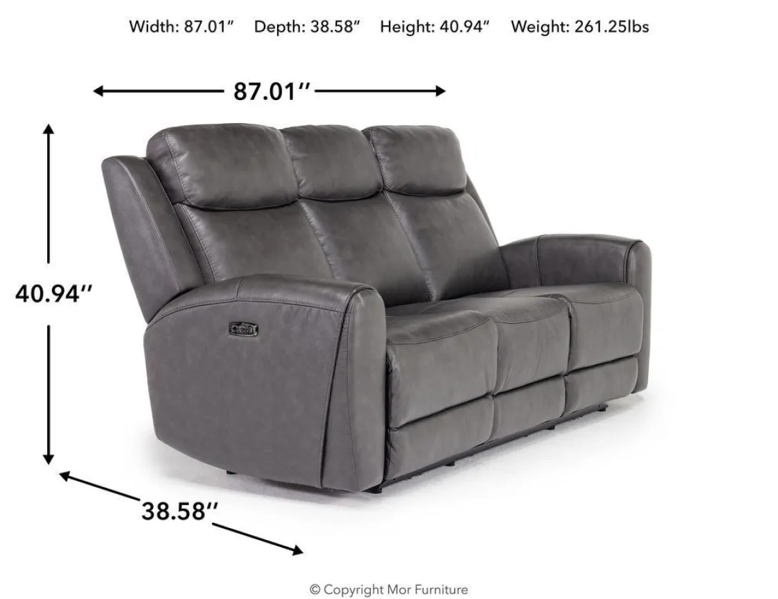 Mor Furniture Mia 2 Power Sofa In Gray