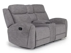 Mor Furniture Mia Reclining Console Loveseat In Gray