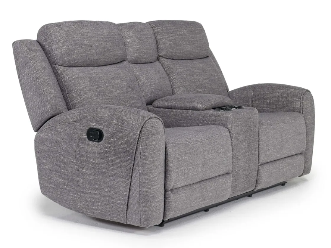 Mor Furniture Mia Reclining Console Loveseat In Gray