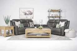 Mor Furniture Mia Reclining Console Loveseat In Gray