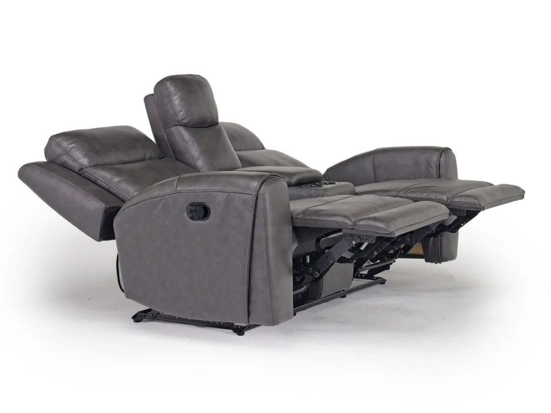 Mor Furniture Mia Reclining Console Loveseat In Gray
