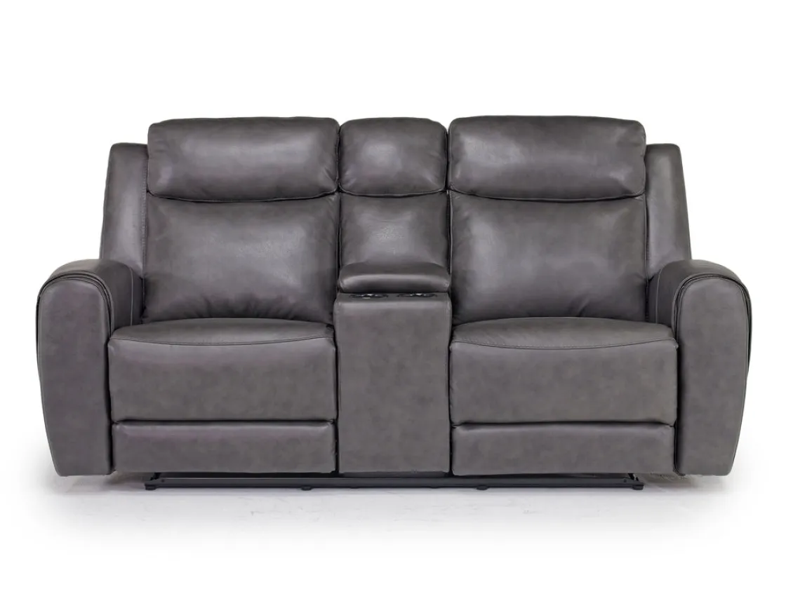 Mor Furniture Mia Reclining Console Loveseat In Gray
