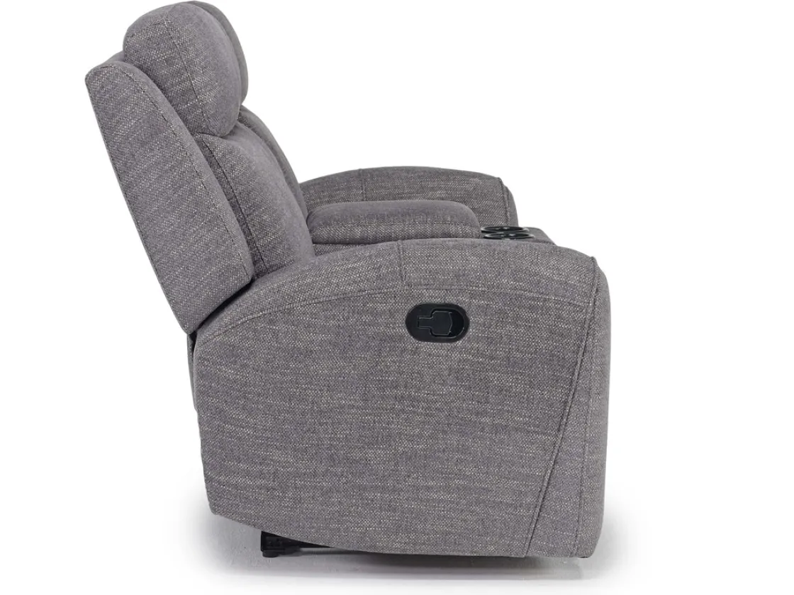 Mor Furniture Mia Reclining Console Loveseat In Gray