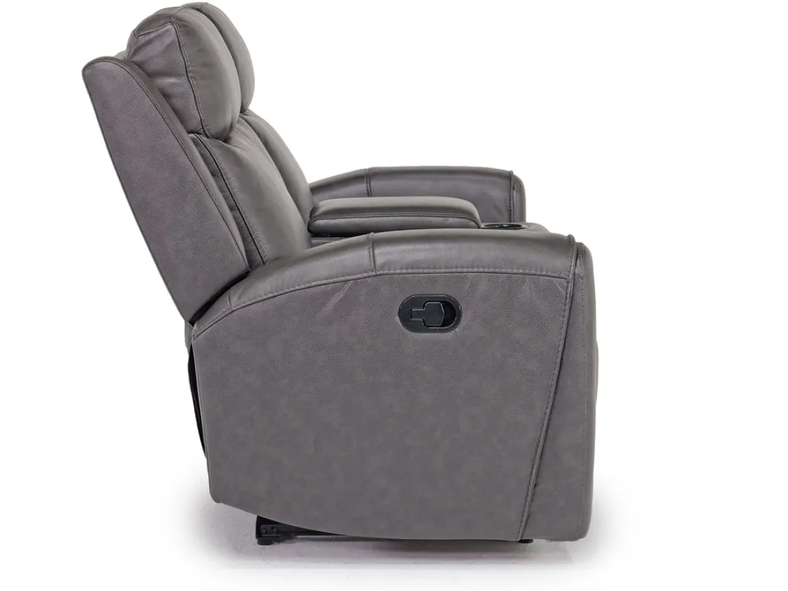 Mor Furniture Mia Reclining Console Loveseat In Gray