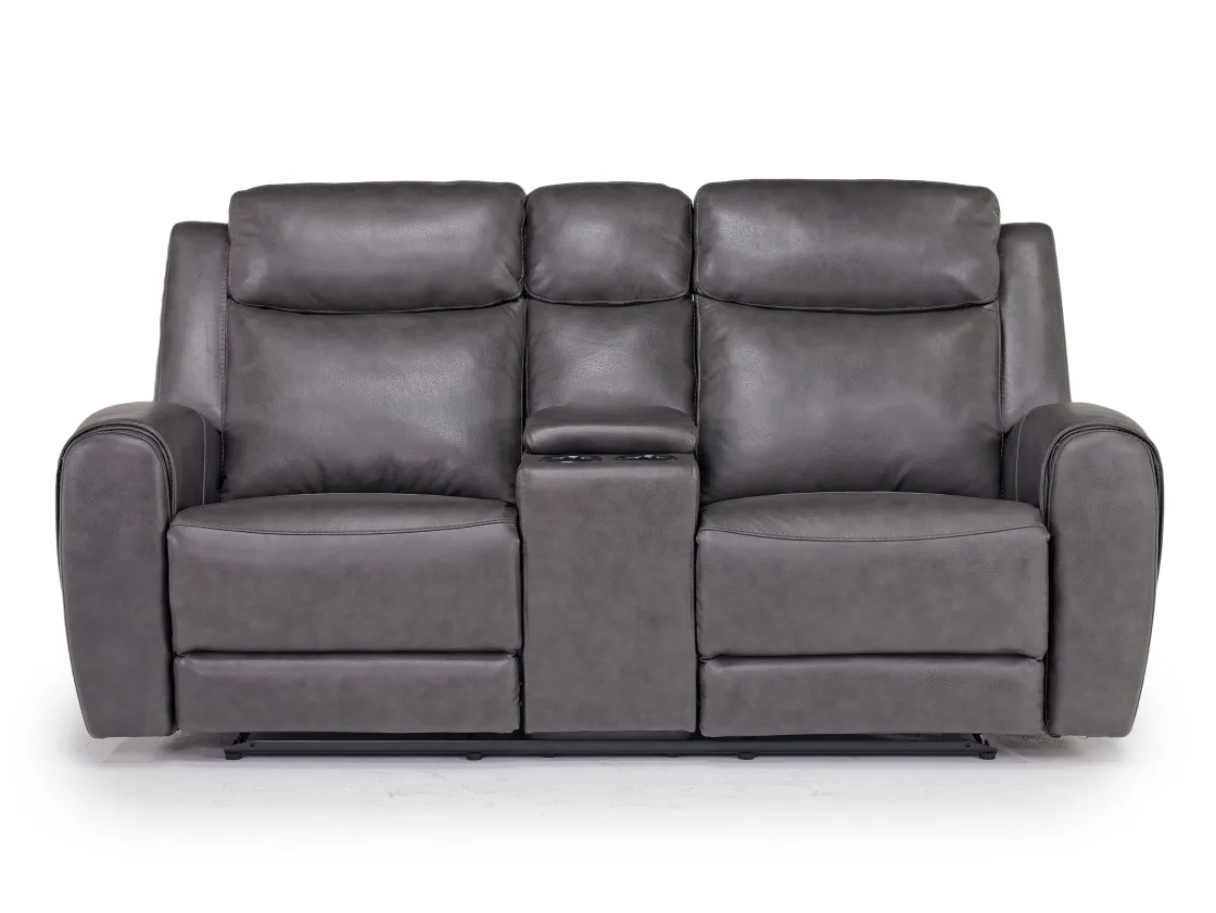 Mor Furniture Mia Reclining Sofa & Console Loveseat In Gray