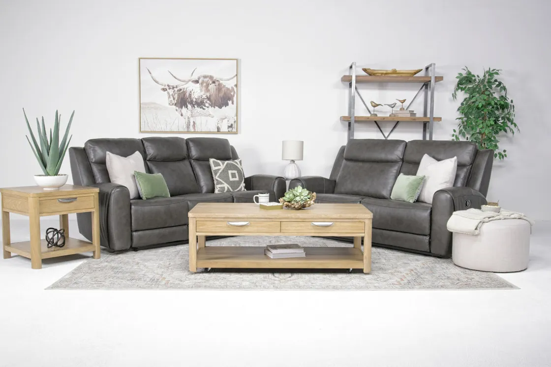 Mor Furniture Mia Reclining Sofa In Gray