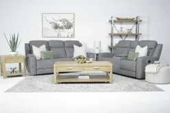 Mor Furniture Mia Reclining Sofa In Gray