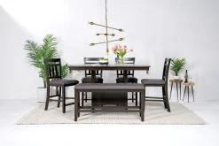 Mor Furniture Miami Adjustable Dining Table, 4 Stools & Bench In