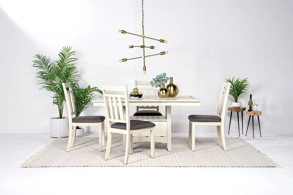 Mor Furniture Miami Adjustable Dining Table & 4 Chairs In Gray