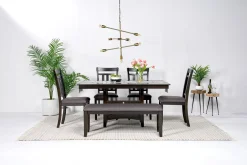 Mor Furniture Miami Adjustable Dining Table, 4 Chairs & Bench In Gray