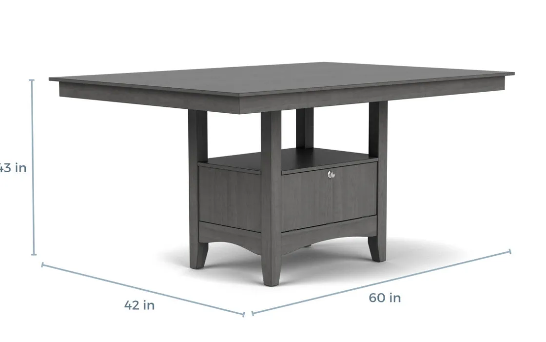 Mor Furniture Miami Adjustable Dining Table In Gray