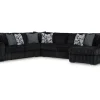 Mor Furniture Midnight Madness 4 Piece Chaise Sectional In Onyx, Right Facing