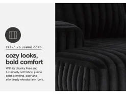 Mor Furniture Midnight Madness 4 Piece Chaise Sectional In Onyx, Right Facing