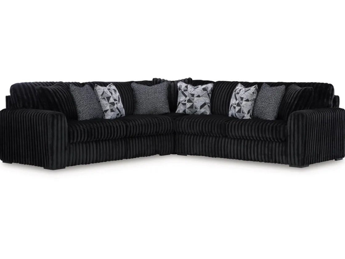 Mor Furniture Midnight Madness 3 Piece Sectional In Onyx