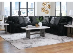 Mor Furniture Midnight Madness 3 Piece Sectional In Onyx
