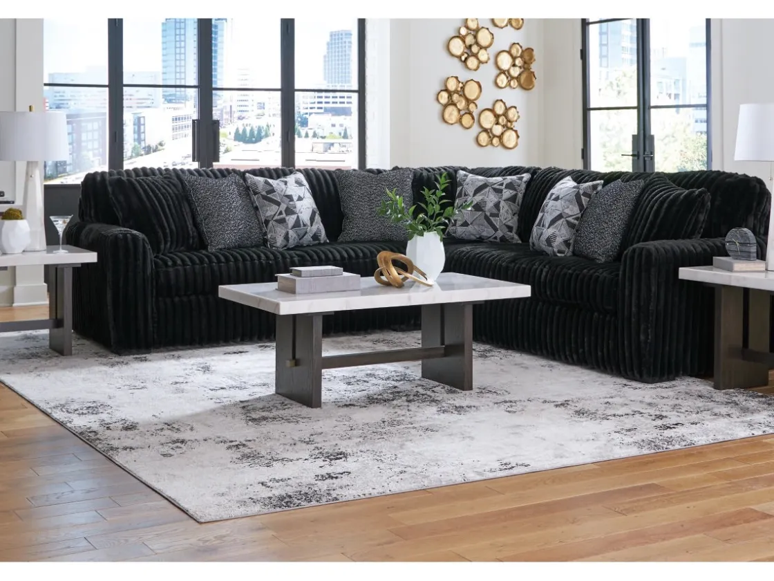 Mor Furniture Midnight Madness 3 Piece Sectional In Onyx