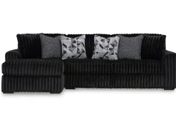Mor Furniture Midnight Madness Sofa Chaise Sectional In Onyx, Left Facing