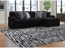 Mor Furniture Midnight Madness Sofa Chaise Sectional In Onyx, Left Facing
