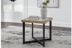 Mor Furniture Montia End Table In Brown/Black/Gray