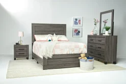 Mor Furniture Naialyn Panel Bed, Dresser, Mirror & Nightstand In , Full