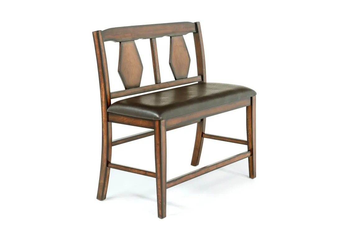 Mor Furniture Napa Counter Height Extendable Dining Table, 4 Stools & Bench In Brown