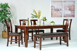 Mor Furniture Napa Extendable Dining Table, 4 Chairs & Bench In Brown