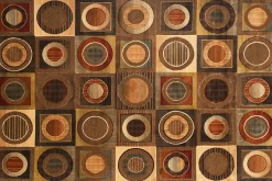 Mor Furniture Napa Ridge Rug In Brown Circles, 5’ X 8’