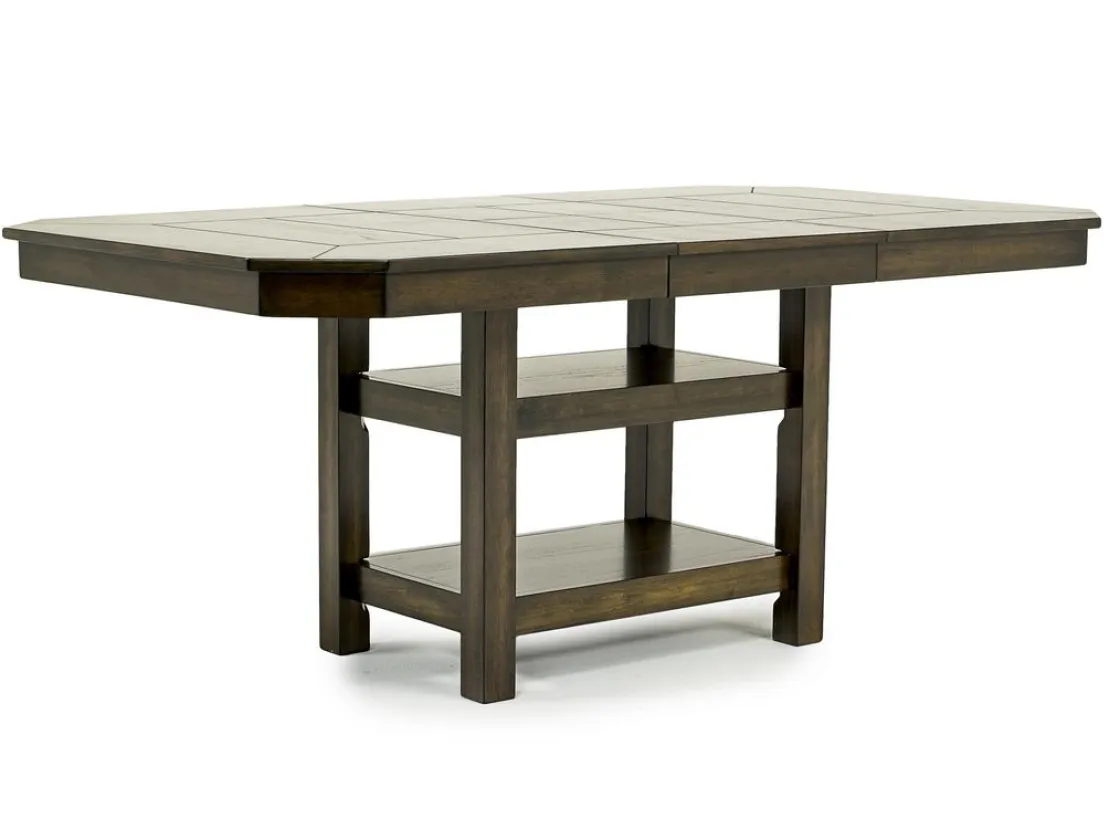 Mor Furniture New Haven Adjustable Extendable Dining Table & 4 Chairs In Brown